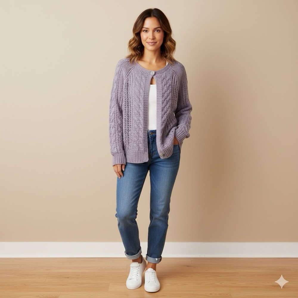Indigo Women's Cardigan in Soft Purple